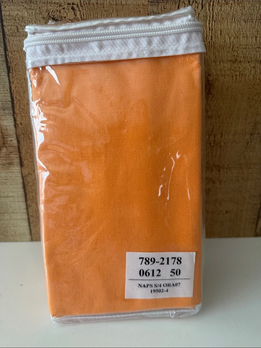 Fiesta Set of 4 Retired Tangerine Dinner Napkins NOS
